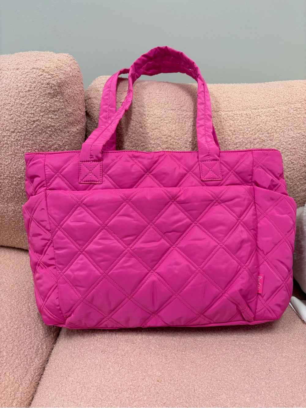 Quilted Hot Pink Women's Tote Bag